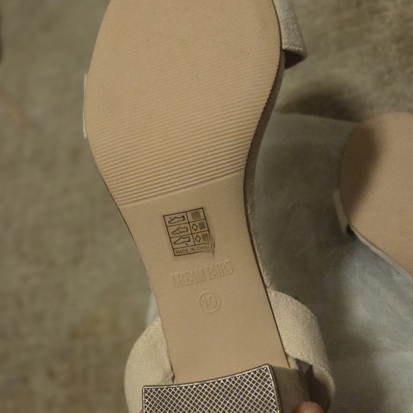 Dream Pairs Cream Heels Slingback Open Toe - Picture 6 of 7